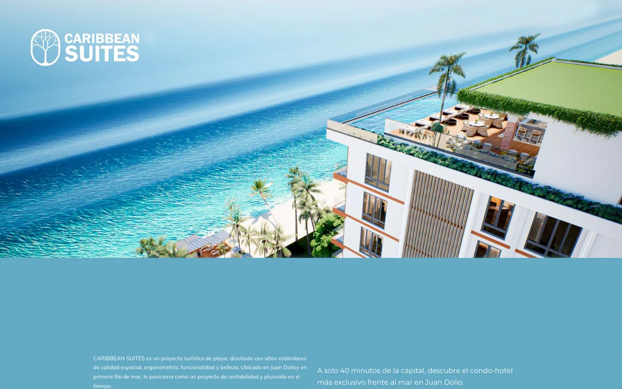 Captura del sitio de Caribbean Suites